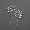 SWEETV Bride Wedding Hair Pins Crystal Bridal Hair Accessories,2pcs Crystal Wedding Hair Pieces, Bridal Hair Clips Set Handmade Rhinestone Bridal Hair Pin Jewelry for Women,Girls,Bridesmaids