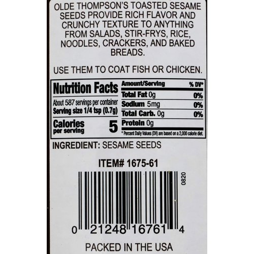 Olde Thompson Toasted Sesame Seeds, 14.5 Ounce