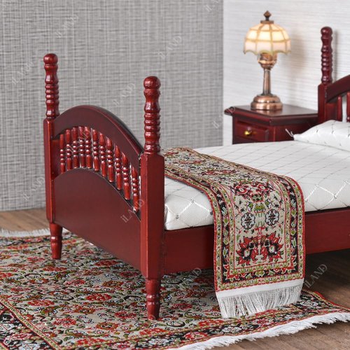 iLAND Miniature Dollhouse Accessories of Woven Dollhouse Rug 9.4” x 5.7” 9.2" x 1.8" for Dollhouse Furniture on 1/12 Scale and Dolls 3” - 12” (2pcs Spring)