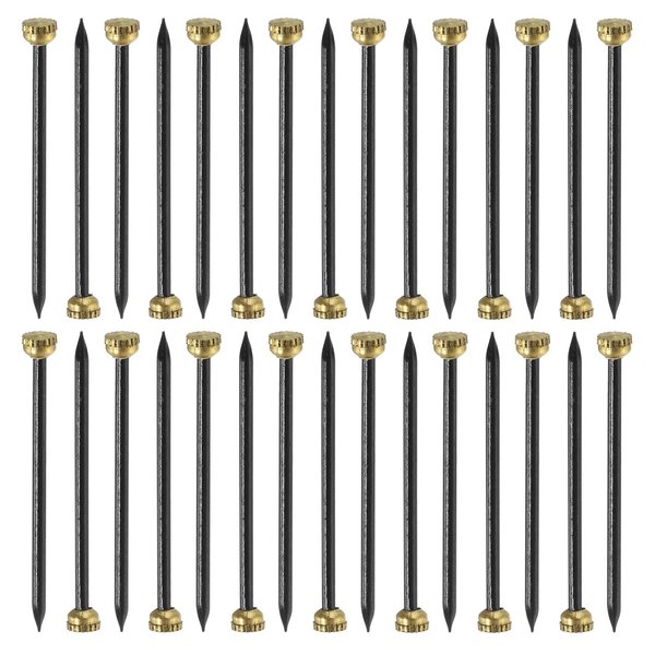 uxcell 100Pcs Picture Hanging Nails, 1.8 x 35mm Iron Decorative Hangers Reusable Hardware Tool for Hanging Pictures Mirrors, Gold & Black