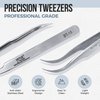 LASHVIEW Lash Tweezer, Vetus Curved Eyelash Tweezers for Profissional Grafting Eyelash Extension, Stainless Steel Needle Nose Tweezers for Lash Extension Stickers Precision Electronics, ST15