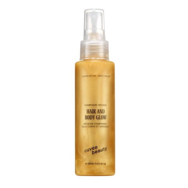 CUVÉE BEAUTY Cuvee Hair and Body Glow - 3 fl oz - Hydrates Hair & Skin with Light Shimmer, Tames Frizz + Adds Shine - Champagne-Infused Formula with Resveratrol & Ceramides - Color Safe
