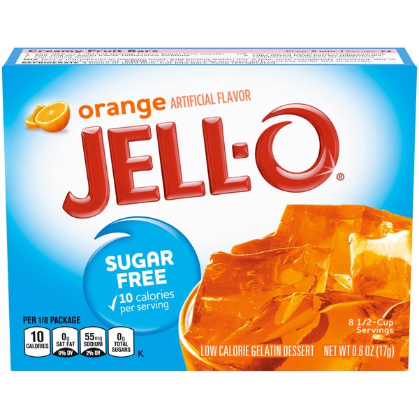 JELL-O Orange Gelatin Dessert Mix (0.60 oz Boxes, Pack of 6)