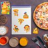 Haooryx Pizza DIY Sticker Roll - 300pcs Kids' DIY Craft Sticker Roll Make Your Own Pizza Reusable Mix And Match Vinyl Waterproof Bullet Journal Student Awards Incentives Water Bottle Page Activity Pad