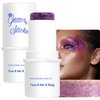 Mysense Purple Body Glitter Stick, Face and Hair Glitter Gel for Kids and Women, Singer Concert Outfits Festival Rave Accessories Glitter Makeup, Waterproof Sparkling Mermaid Glitter Face Paint