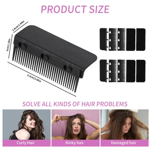 Acrebow 2-Pack Flat Iron Comb Attachment Clip-On for Straightening Hair
