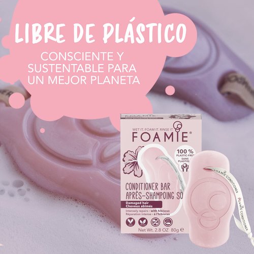 Foamie Conditioner Bar Hibiskiss, Hair Conditioner Bar for Damaged Hair with All-Natural Eco-Friendly Ingredients, Plastic Free, Cruelty Free, Vegan Conditioner Bar for All Hair Types