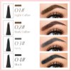 Microblading Eyebrow Pen, Upgraded 3D Waterproof Microblading Eyebrow Pencil, 4-Tip Eyebrow Pencil Contouring Pen, Natural Makeup Long-Lasting Fine Stroke Magic Eyebrow Pencil for Women (Light Brown)