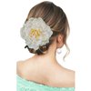 Peony Flower Hair Clip Hanfu Hairpin Bridesmaid Pin up Flower Brooch Party Wedding Decor (one size, white)