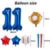 Baseball Balloons 11th Birthday Decorations for Boys, Baseball Party Decoration Baseball Sports Theme Party Supplies, 40 inch Foil Number Balloons Number 11 Balloon Blue Red White Sports Balloon Kits