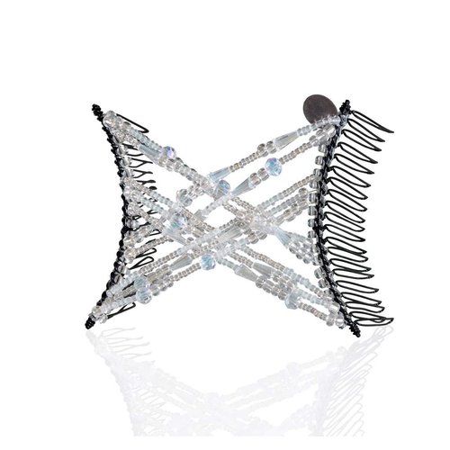 Sparkling Decorative Crystal Hair Clip for Fine, Thin, Sleek & Straight Hair - Double Comb for Easy Comfy Styles, Holds Snug, No Pressure, UpDo, Ponytail, French Twist, Bun (Crystal Medium)