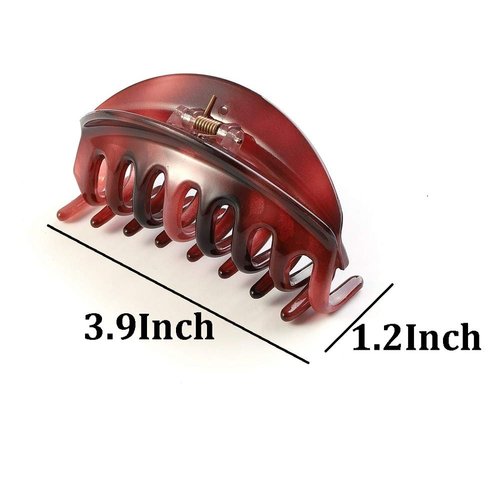 Rosette Hair Premium Chic Styling Hair Claw Clip, Strong Holding Power Hair Clips Clamps Indoor Outdoor Hair Grip Hairpins Hairgrip for Women and Girls Hair Barrettes For Thick Hair (Wine Red)