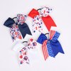 Comelodiant 4th of July Hair Ties Accessories Patriotic Fourth of July Hair Bow Tie Red White Blue Scrunchies Elastic Hair Hoops for Women Girls, 4 PCS