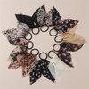 10pcs Bow Scrunchies Bow Hair Ties Cute Bow Hair Scarf Scrunchies Flower Bow Hair Elastic Bow Hair Bands Chiffon Cheetah-print Black Scrunchy Pack