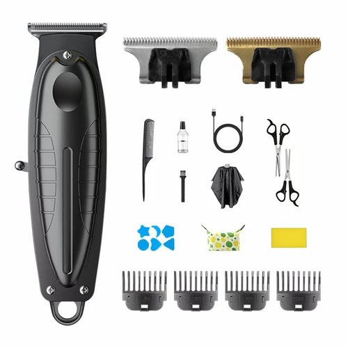 AHUKARUR Electric Professional Hair Clipper and Shaving kit （Rubber Black Hair and Shaving Set）