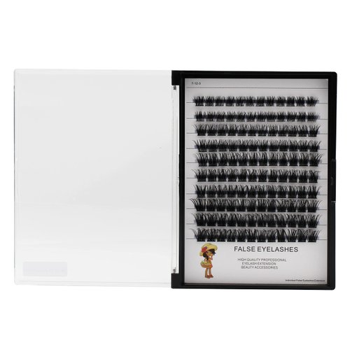 Vayator 120pcs Wide Cluster D Curl Professional Makeup Individual Cluster Eyelashes Grafting Fake False Eyelashes Eyelash Extension Individual Eyelash (10-12-14-16mm Mixed)