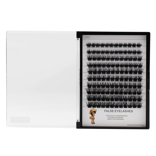 Vayator 120pcs Wide Cluster D Curl Professional Makeup Individual Cluster Eyelashes Grafting Fake False Eyelashes Eyelash Extension Individual Eyelash (10-12-14-16mm Mixed)