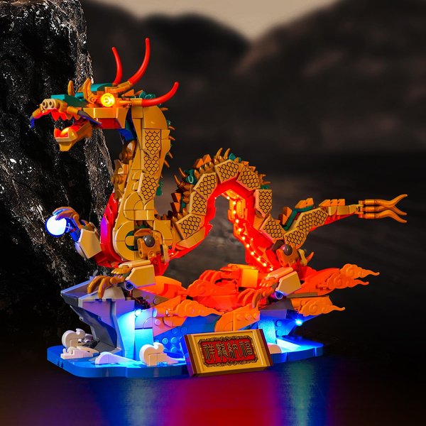 Bourvill LED Light for Lego 80112 Auspicious Dragon Set, Classic Version Light Lighting Building Blocks Model Compatible with Lego 80112(Lights Only, No Model)