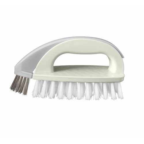 Minchsrin Detachable Cleaning Brush Handheld Brush Gap Brush Stiff Heavy-Duty Scrub Brush for Tile,Carpet,Bathroom Tubs,Grout,Blinds,Carpet,Shoes,Kitchen Sink (Cream)