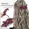 6PCS Flat Hair Clips Stylish Lay Flat Flower Claw Clips for Women Matte Non-slip Hair Clips Hair Barrettes for Girls Hair Accessories - Set C