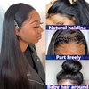 MISSJAY 30 Inch Lace Front Wigs Human Hair Brazilian Straight Human Hair Wigs for Black Women 13x4 Lace Frontal Wigs Pre Plucked Natural Hairline with Baby Hair Natural Black