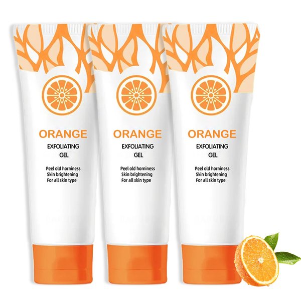 IONSGAKO 3PCS Orange Exfoliating Gel Scrub Natural Moisturizing Orange Exfoliante Facial Peeling Gel for Face Body Skin Deep Cleansing Exfoliating Gel Scrub