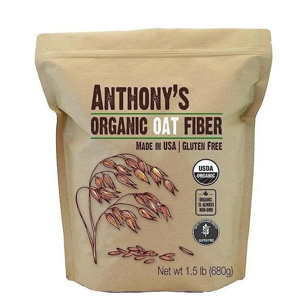 Anthony's Organic Oat Fiber, 1.5 lb, Gluten Free, Non GMO, Keto Friendly, Product of USA