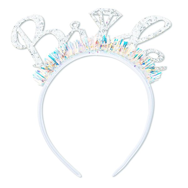CIEHER Glitter Bride Headband for Bachelorette Party Favors Bridal Shower Decorations, Bridal Tiara Gifts for Bride - Silver