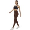 Aoliks Leggings with Pockets for Women - Yoga Pants with Pockets,Soft High Waist Tummy Control Non See Through Workout Pants Brown