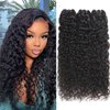 Beauty Queen 16 18 20 Inch Human Hair Bundles Water Wave 100% Unprocessed 16A Grade Brazilian Virgin Remy Hair Bundles Wet and Wavy 3 Bundles Hair Extensions Natural Black