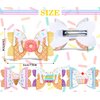 Whaline 4Pcs Dessert Glitter Bow Hair Clips Cupcake Donut Ice Cream Hair Bow Barrette Summer Colorful Leather Hairgrips Sparkly Alligator Clips for Girls Women Hair Accessories Birthday Party Supplies