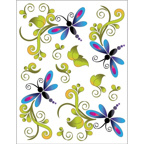 Urban Elementz Tattoo Elementz Dragonfly Bliss Printed on Clear