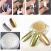 Metallic Chrome Powder Hisight 2 pcs Nail Art Mirror Glitter Chrome Pigment Powder Dust Nail Sequins Gold Silver Color Nail Art Tools with Sponge Stick ×2 (Silver Gold)