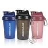 BBBUILDJIA [3 PACK] 17 oz Protein Shaker Bottles Protein Mixer - Leak Proof Shaker Cups for Protein Shakes, Protein Shaker Bottle, Protein Shake Cup, BPA Free & Dishwasher Safe Black/Blue/Pink