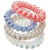 Vera Bradley Women's Elastic Hair Tie Set of 4 Hair Accessory, Imperial Hearts Pink, One Size