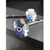 Iridescent Shimmer Crystal Skull Bobby Pins, Set of 2, Goth Halloween Hair Jewelry