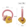 Gogzy - Silicone Teether Ring, BPA Free, Bracelet Toys for Baby (MC3-Pink_Beige)