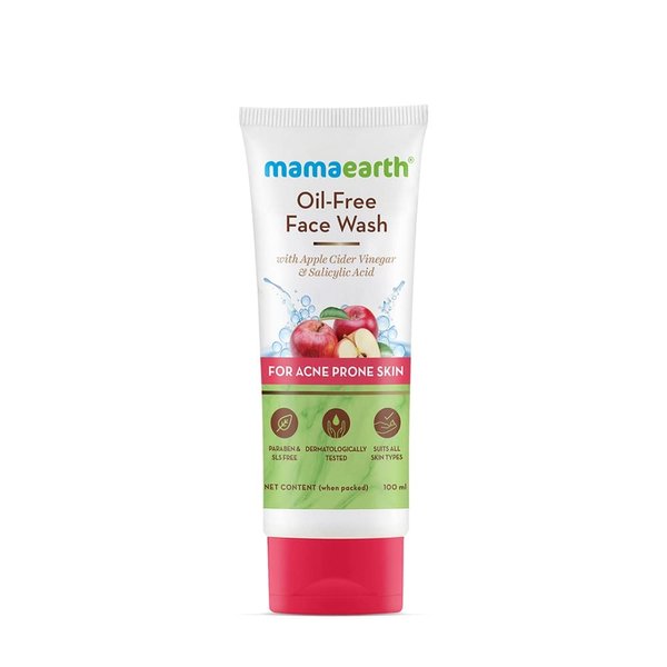 MAMAEARTH Oil Free Face Wash for Oily Skin, with Apple Cider Vinegar & Salicylic Acid for Acne-Prone Skin – 100 ml