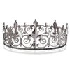 Royal Full King Crown Metal Crowns And Tiaras For Men Cosplay Wedding Prom Party Decorations Crown Headpieces Accessories (Black White)