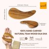 gwynth Teak Wood Gua Sha Facial Tool for Face and Body Massage, Anti-Aging Reduce Puffiness Wrinkles Shape Jawline Skincare Routine Treatment, Wooden Gua Sha Massager with Travel Pouch for Gift Set