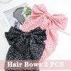 SAWINDA 2PCS Floral Hair Bows for Women Boho Oversized Hair Ribbons Barrettes Cute Aesthetic French Style Hair Ribbon Barrettes Metal Clips Bowknot Hair Accessories for Teen Girls