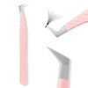 Fiber Tip Lash Tweezers for Eyelash Extensions, Professional Boot Tweezers for Lash Extension Suppliers, Best Pink Tweezers Precision Tool Set(Boot)