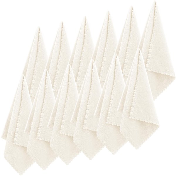 Syhood 12 Pieces Face Wash Cloth 12 x 12 in Makeup Remover Cloths Towel Coral Velvet Facial Microfiber Cloths Soft Fast Drying Facial Cleansing Towel for Face(Beige)