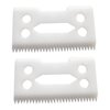 USonline911 Pack of 2 Ceramic Replacement Clipper Blade set for Taper 2000 and WAHL 5-Star (White CeramicX2)