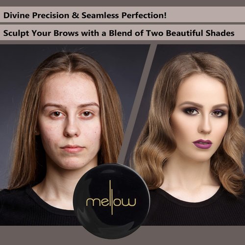 Mellow Cosmetics Brow Duo - Luminous Eyebrow Powder for Natural Looking, Voluminous Brows - Eyebrow Filler for Brows - Vegan Brow Definer - Chocolate