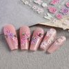 5D Embossed Flower Nail Stickers for Nail Art 5D Acrylic Carved Flower Nail Decals Rose Butterfly Nail Art Stickers Floral Petals Nail Design Stickers Flower Stickers for Nails DIY Nail Accessories