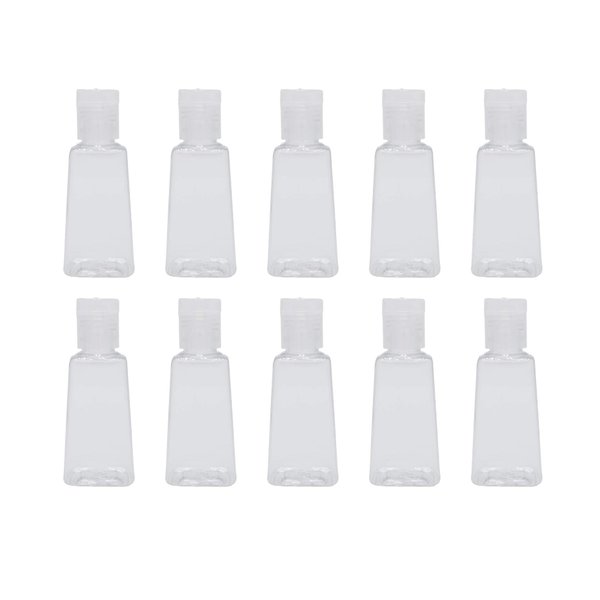 10 Pack Empty 1oz (30ml) Plastic PET bottle with 15mm flip cap Refillable-Reusable Travel Bottle for Personal Care Products