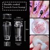 Freeorr 4 Different Clear Silicone French Nail Art Stamper Set With 4 Scrapers, Round Rectangular Double Head Transparent Visible Body Jelly Stamping for Nail Art Manicure