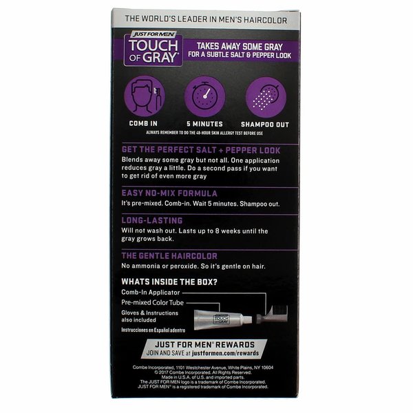 JUST FOR MEN Touch of Gray Hair Treatment T-45 Dark Brown, 6 Count (Pack of 1)