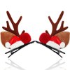 Bartosi Reindeer Antlers Hair Clips Christmas Hairpins Xmas Hair Pins Cute Deer Ears Hair Barrettes Holiday Party Hair Accessories for Women and Girls (Pack of 2)
